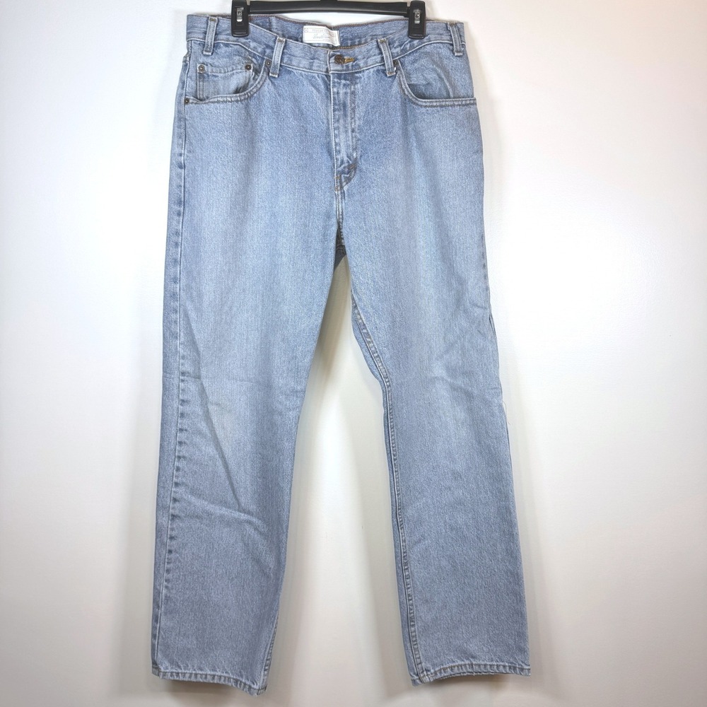 Levi Strauss Signature Denim Jeans Mens 36x32 Actual 30 Regular Fit Light Wash